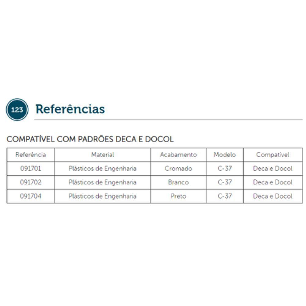 Acabamento Cromado Para Registro C-37 Modelo Padrão Deca - 5