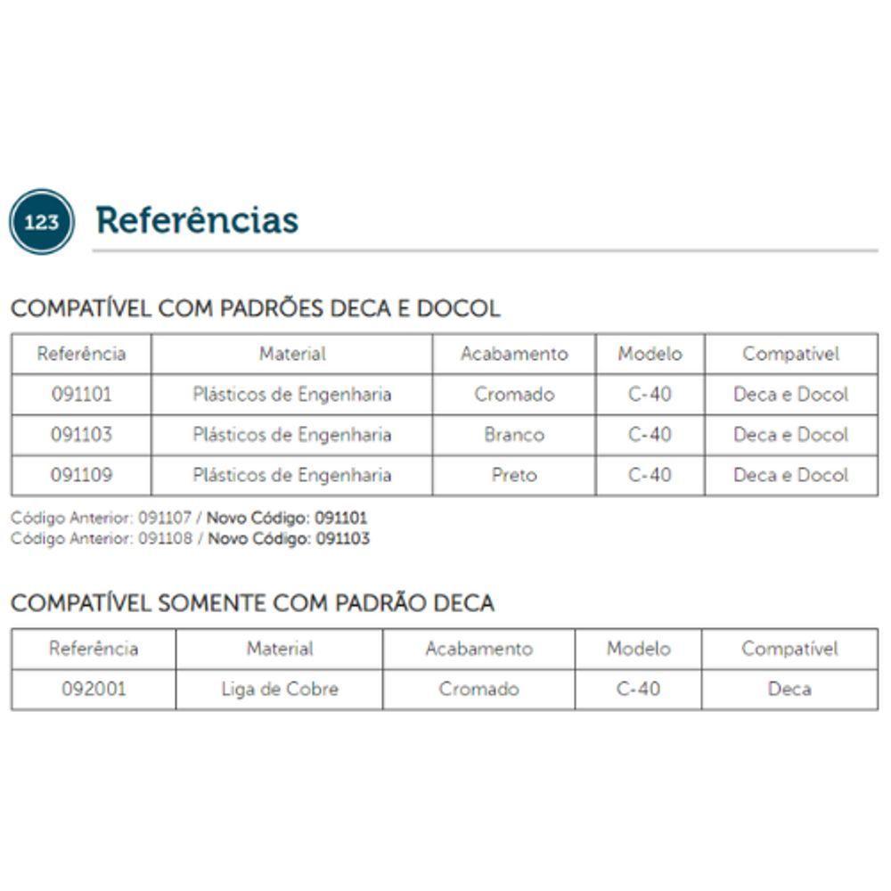 Acabamento Preto Para Registro C-40 Modelo Padrão Deca - 5