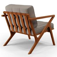 Poltrona Decorativa Sala De Estar Com Cintas De Corano Laís B04 Linho Bege - 2