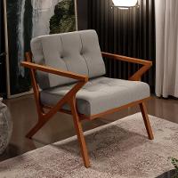 Poltrona Decorativa Sala De Estar Com Cintas De Corano Laís B04 Linho Bege - 8