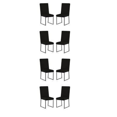 Kit 8 Cadeiras Para Mesa De Jantar Base Industrial Preto Balaqui Preto