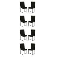 Kit 8 Cadeiras Para Mesa De Jantar Base Industrial Preto Balaqui Preto - 1