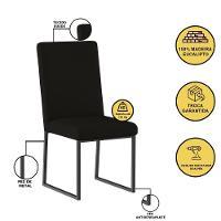 Kit 8 Cadeiras Para Mesa De Jantar Base Industrial Preto Balaqui Preto