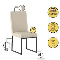 Kit 8 Cadeiras Para Mesa De Jantar Base Industrial Preto Balaqui Cor:bege Bege - 2