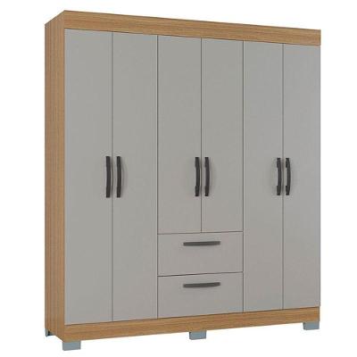 Guarda Roupa Casal Tóquio 6 Portas 2 Gavetas Damasco Off White MDP