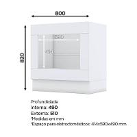Balcão Forno De Embutir Nova York Branco Com Tampo Nature - Henn - 3