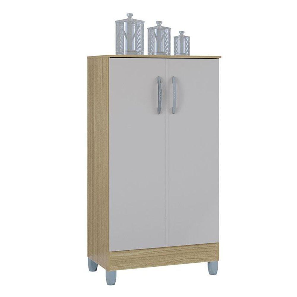 Cômoda 868 4 Gavetas E 1 Porta Com Armário Multiuso 2 Portas Pequeno Damasco Off White - Poquema - 3