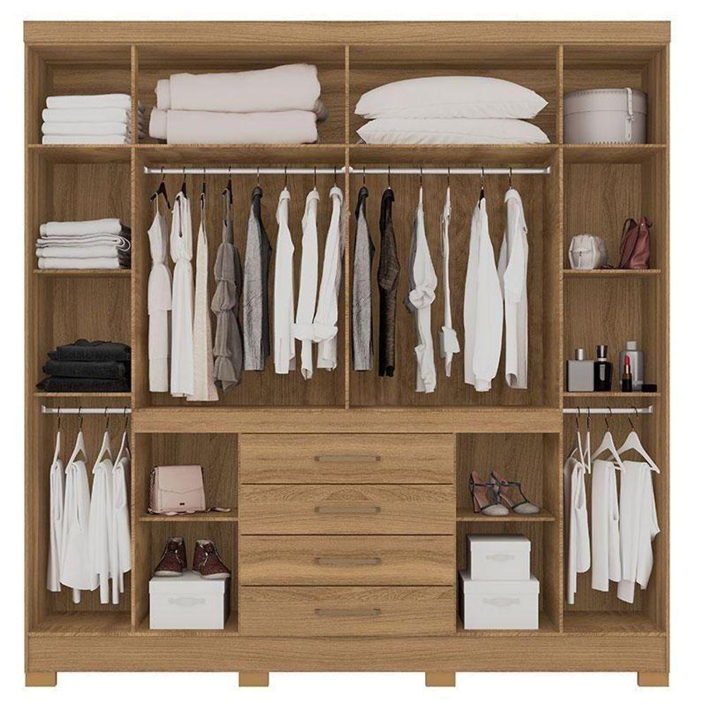 Cômoda Astral E Guarda Roupa Casal New Realce Amêndola Touch - Demóbile - 2