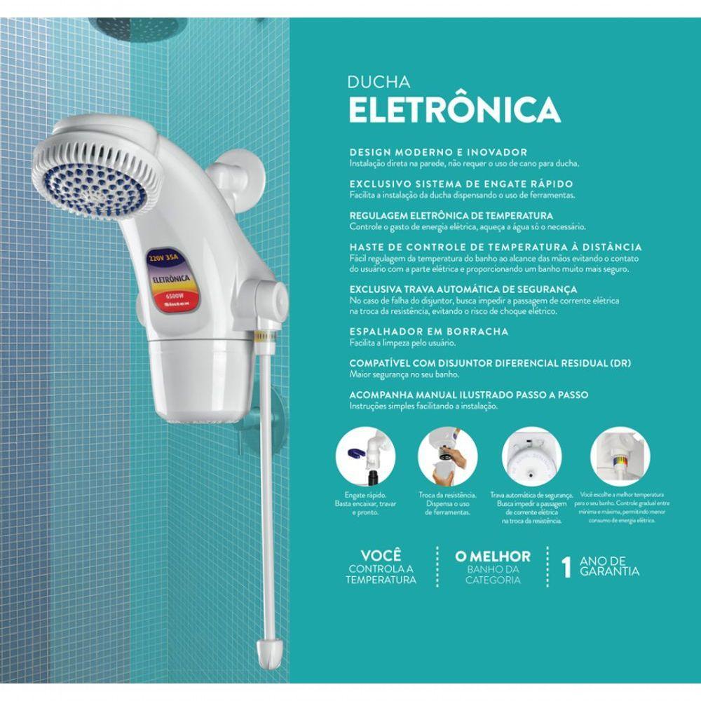 Chuveiro Ducha Eletrônica 220v 7000w Branco Sintex - 7