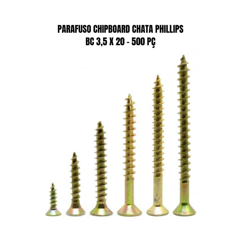 Parafuso Chipboard Chata Phillips Bc 3,5 X 20 - 500 Pç - 2