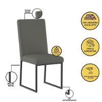 Kit 4 Cadeiras Para Mesa De Jantar Base Industrial Preto Balaqui Cinza - 3