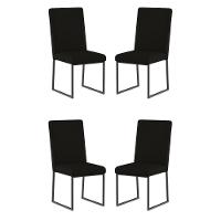 Kit 4 Cadeiras Para Mesa De Jantar Base Industrial Preto Balaqui Preto - 1