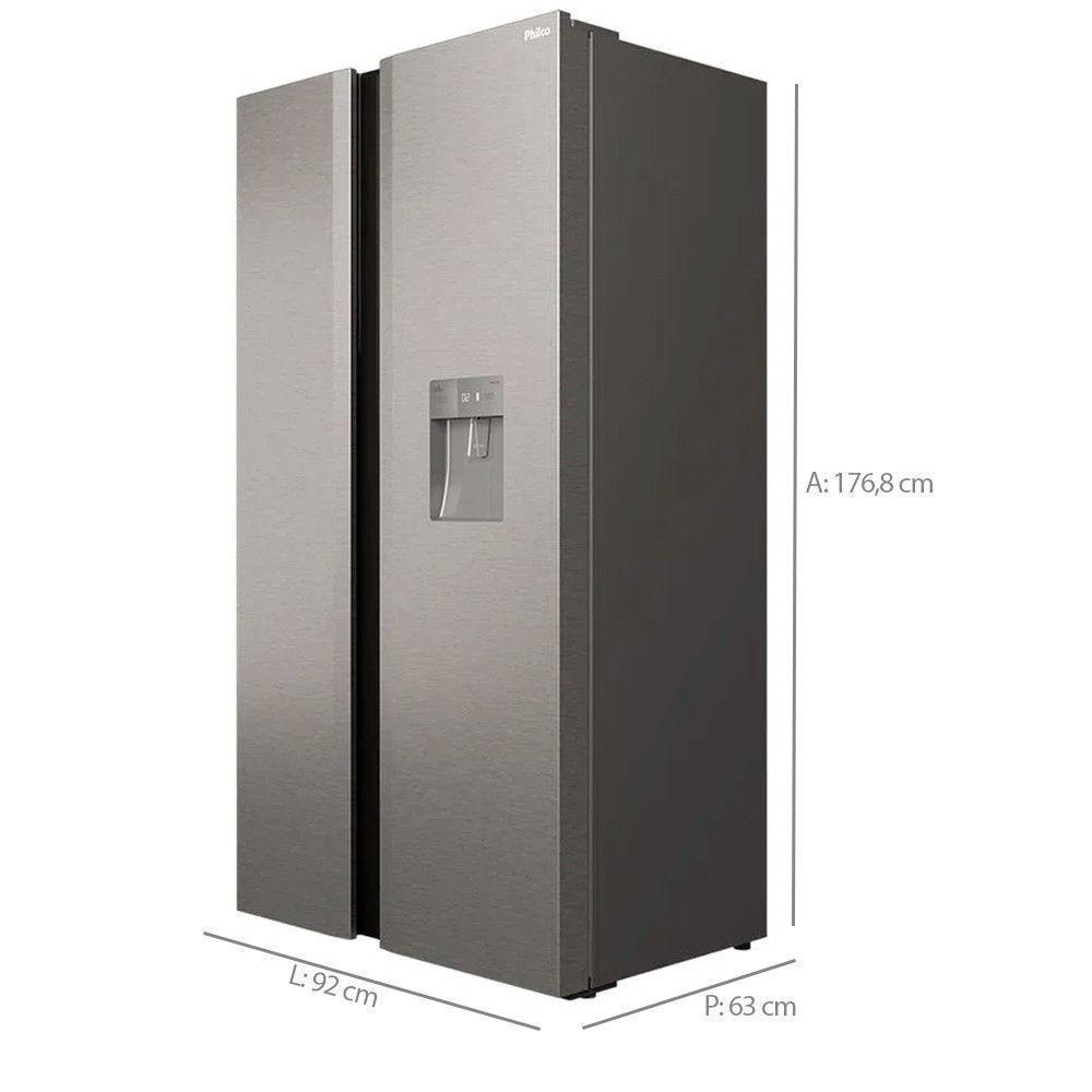 Refrigerador Side By Side Philco 486L Inox Eco Inverter PRF504ID Inox 220V - 6