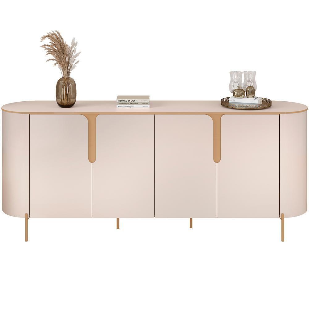 Kit Aparador Buffet Lia Com Cristaleira Tarsila Orgânico D05 Off White Freijó - 2