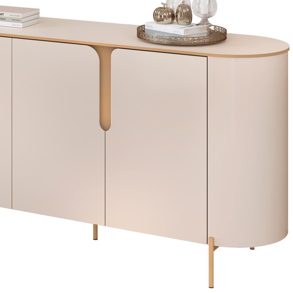 Kit Aparador Buffet Lia Com Cristaleira Tarsila Orgânico D05 Off White Freijó - 5