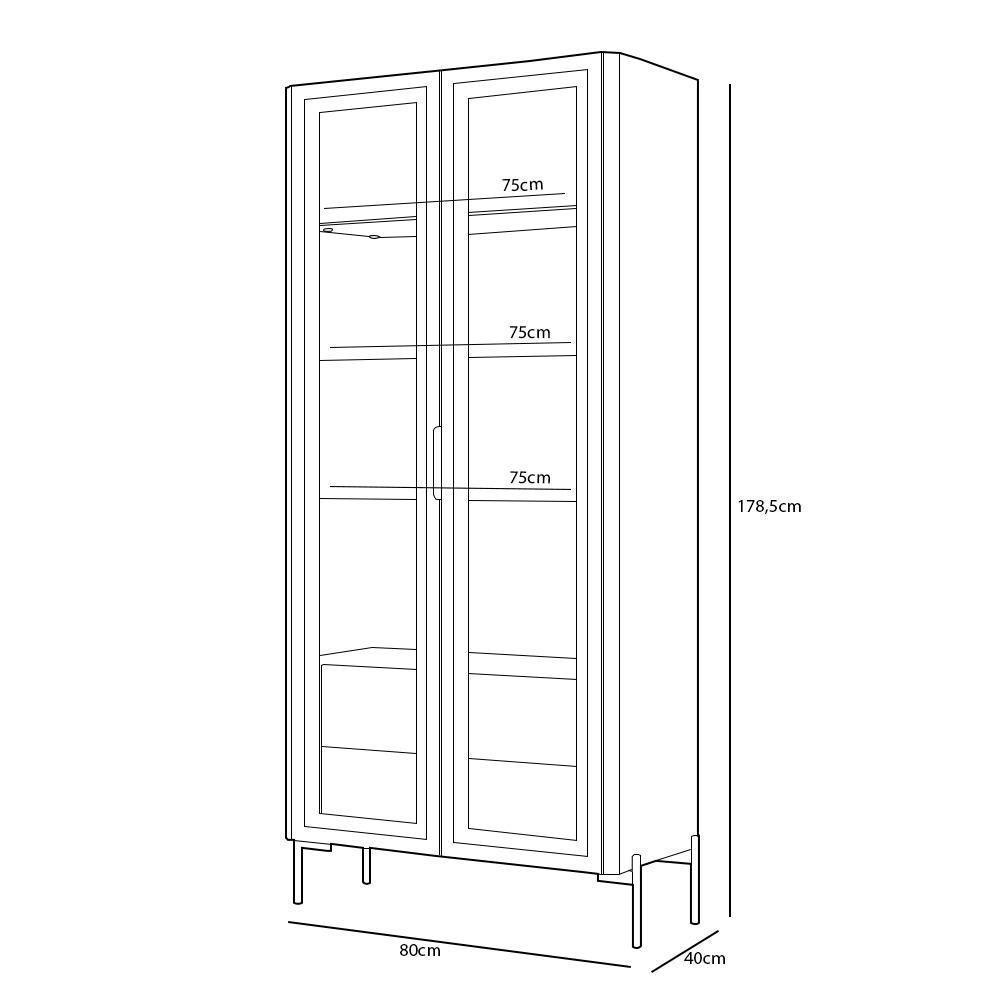 Kit Aparador Buffet Lia Com Cristaleira Tarsila Orgânico D05 Off White Freijó - 10