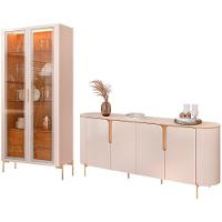 Kit Aparador Buffet Lia Com Cristaleira Tarsila Orgânico D05 Off White Freijó - 1