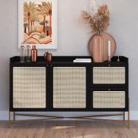 Aparador Buffet Para Sala De Jantar 139cm Industrial Indy A03 Nero Dourado - 5