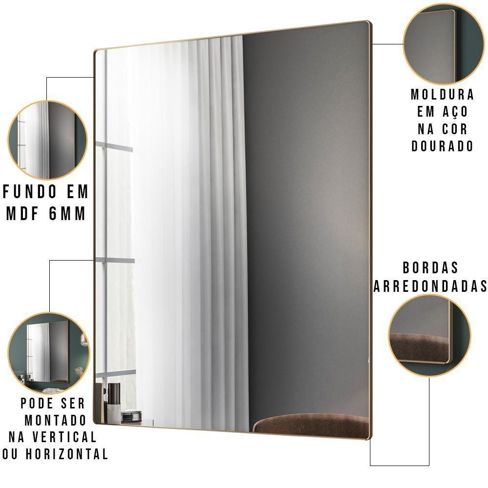 Kit Aparador Buffet Bar Living Santiago Cristaleira Adega Síria E Espelho Ibiza B01 Off White - 7