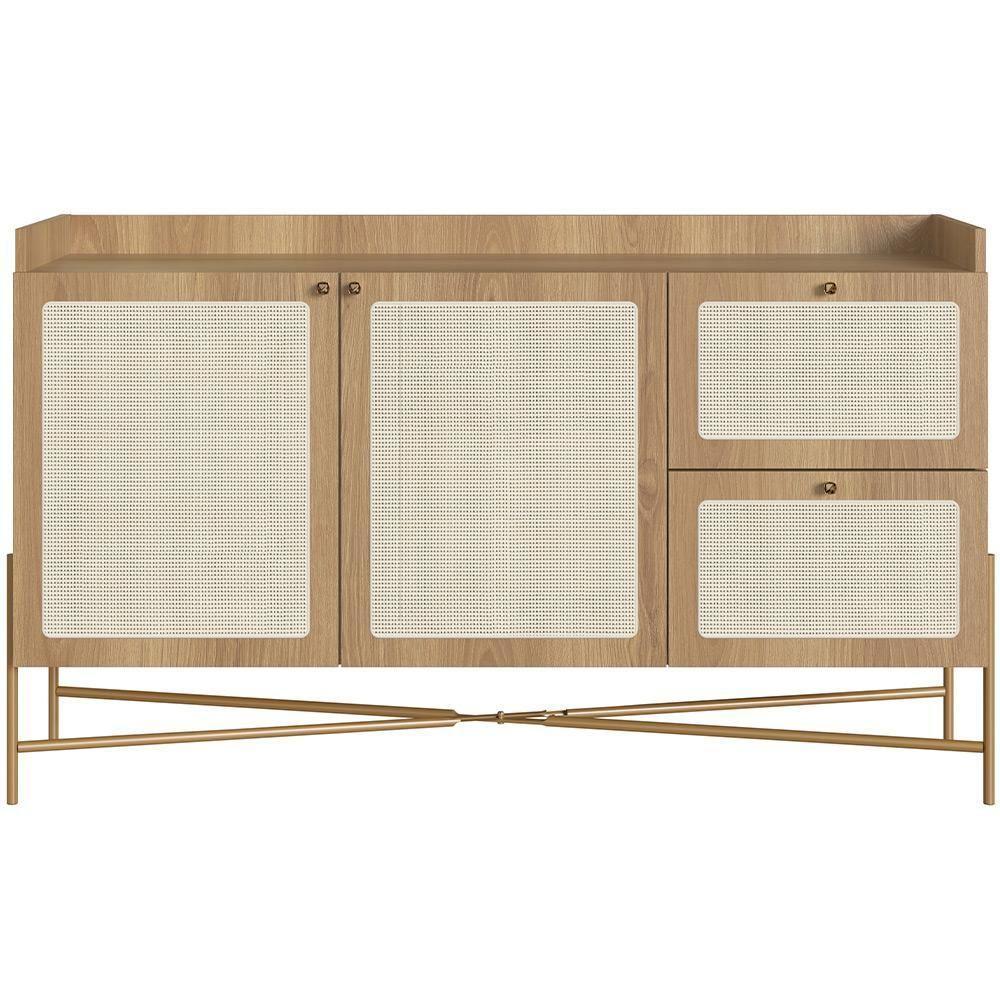 Aparador Buffet Para Sala De Jantar 139cm Industrial Indy A03 Hanover Dourado - 4