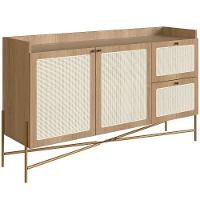 Aparador Buffet Para Sala De Jantar 139cm Industrial Indy A03 Hanover Dourado - 1