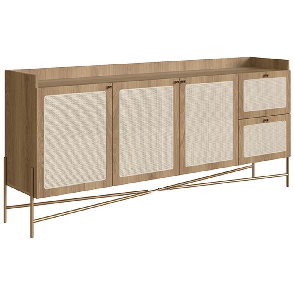 Aparador Buffet Para Sala De Jantar 183cm Industrial Indy A03 Hanover Dourado - 1