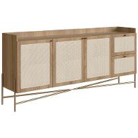 Aparador Buffet Para Sala De Jantar 183cm Industrial Indy A03 Hanover Dourado - 1