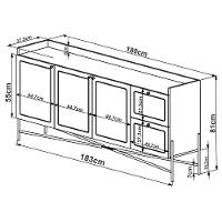 Aparador Buffet Para Sala De Jantar 183cm Industrial Indy A03 Hanover Dourado - 5