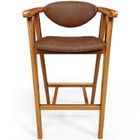 Banqueta Alta Para Cozinha Bancada Bar Sala De Jantar Fixa Cecília L02 Couríssimo Marrom - 1