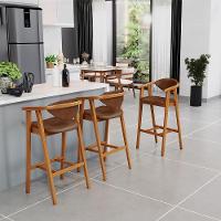 Banqueta Alta Para Cozinha Bancada Bar Sala De Jantar Fixa Cecília L02 Couríssimo Marrom - 5