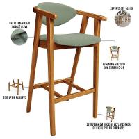 Banqueta Alta Para Cozinha Bancada Bar Sala De Jantar Fixa Cecília L02 Bouclê Oliva - 6