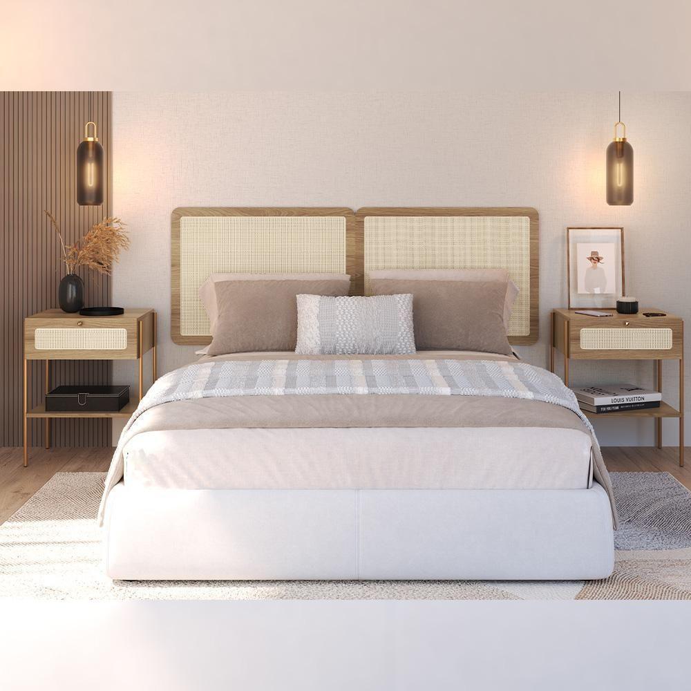 Cabeceira Casal Queen 160cm E 2 Mesas Laterais 1 Gaveta Industrial Indy A03 Hanover - 6
