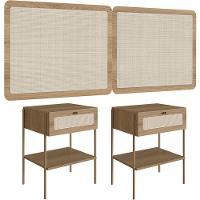 Cabeceira Casal Queen 160cm E 2 Mesas Laterais 1 Gaveta Industrial Indy A03 Hanover - 1