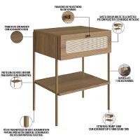 Cabeceira Casal Queen 160cm E 2 Mesas Laterais 1 Gaveta Industrial Indy A03 Hanover