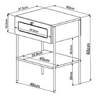 Cabeceira Casal Queen 160cm E 2 Mesas Laterais 1 Gaveta Industrial Indy A03 Hanover - 8
