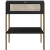 Cabeceira Solteiro 90cm E 1 Mesa Lateral 1 Gaveta Industrial Indy A03 Nero - 2