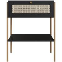 Cabeceira Casal Queen 160cm E 2 Mesas Laterais 1 Gaveta Industrial Indy A03 Nero - 2