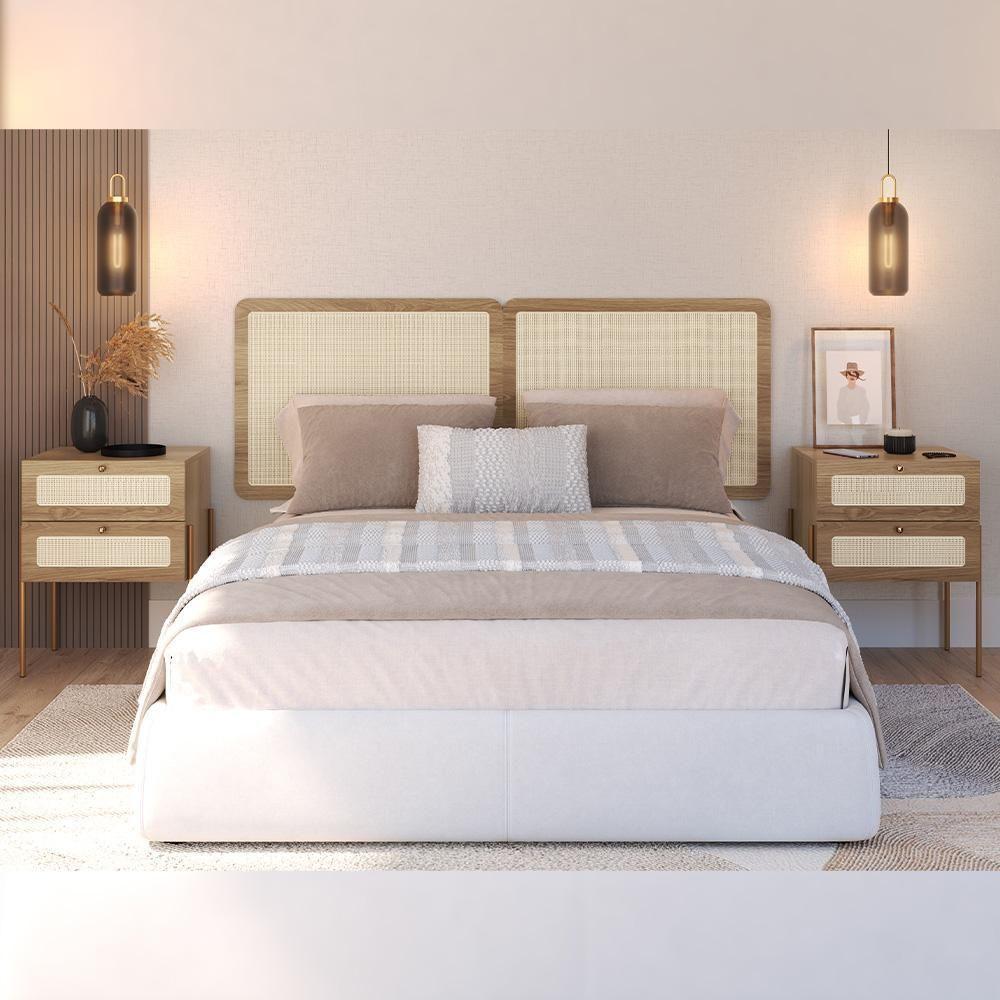 Cabeceira Casal Queen 160cm E 2 Mesas Laterais 2 Gavetas Industrial Indy A03 Hanover - 5