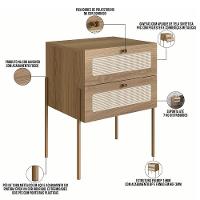 Cabeceira Casal Queen 160cm E 2 Mesas Laterais 2 Gavetas Industrial Indy A03 Hanover - 6