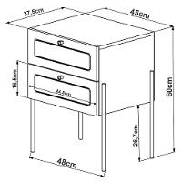 Cabeceira Casal Queen 160cm E 2 Mesas Laterais 2 Gavetas Industrial Indy A03 Hanover - 7