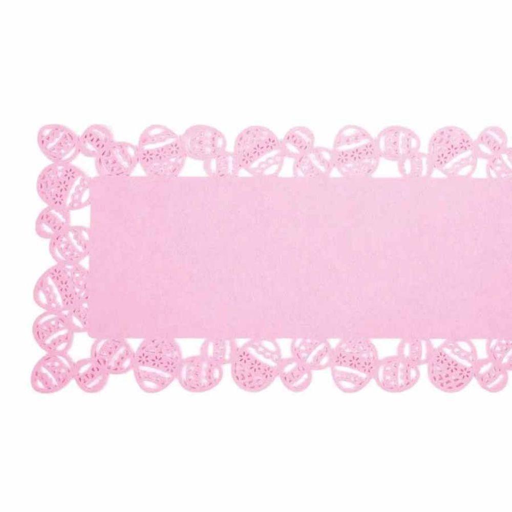 Caminho De Mesa Borda Ovo Rosa C/1 - 1