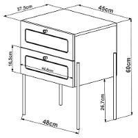 Cabeceira Solteiro 90cm E 1 Mesa Lateral 2 Gavetas Industrial Indy A03 Nero - 8