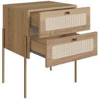 Mesa De Cabeceira 02 Gavetas Com Telinha Industrial Indy A03 Hanover Dourado - 3