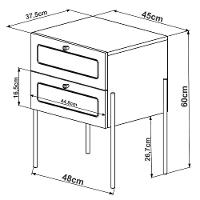 Mesa De Cabeceira 02 Gavetas Com Telinha Industrial Indy A03 Hanover Dourado - 5