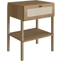 Mesa De Cabeceira 01 Gaveta Com Telinha Pés Madeira Moss A03 Hanover Roble - 2