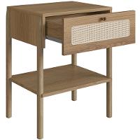 Mesa De Cabeceira 01 Gaveta Com Telinha Pés Madeira Moss A03 Hanover Roble - 3