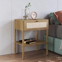 Mesa De Cabeceira 01 Gaveta Com Telinha Pés Madeira Moss A03 Hanover Roble - 5