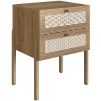 Mesa De Cabeceira 02 Gavetas Com Telinha Pés Madeira Moss A03 Hanover Roble - 2