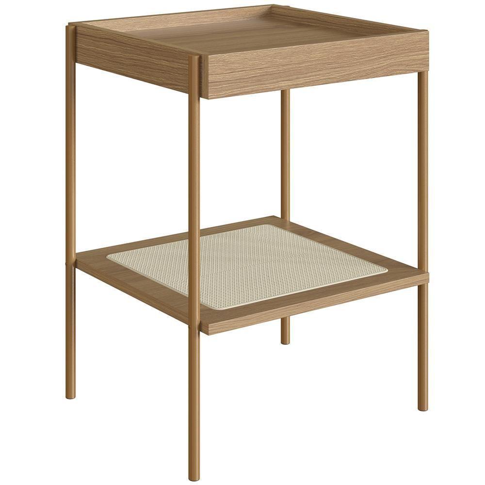 Mesa Lateral Para Sala De Estar Industrial Indy A03 Hanover Dourado - 2