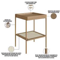Mesa Lateral Para Sala De Estar Industrial Indy A03 Hanover Dourado - 3